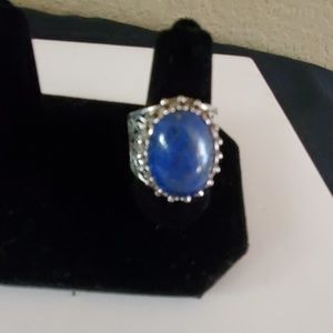Lapis Gemstone sterling silver ring
